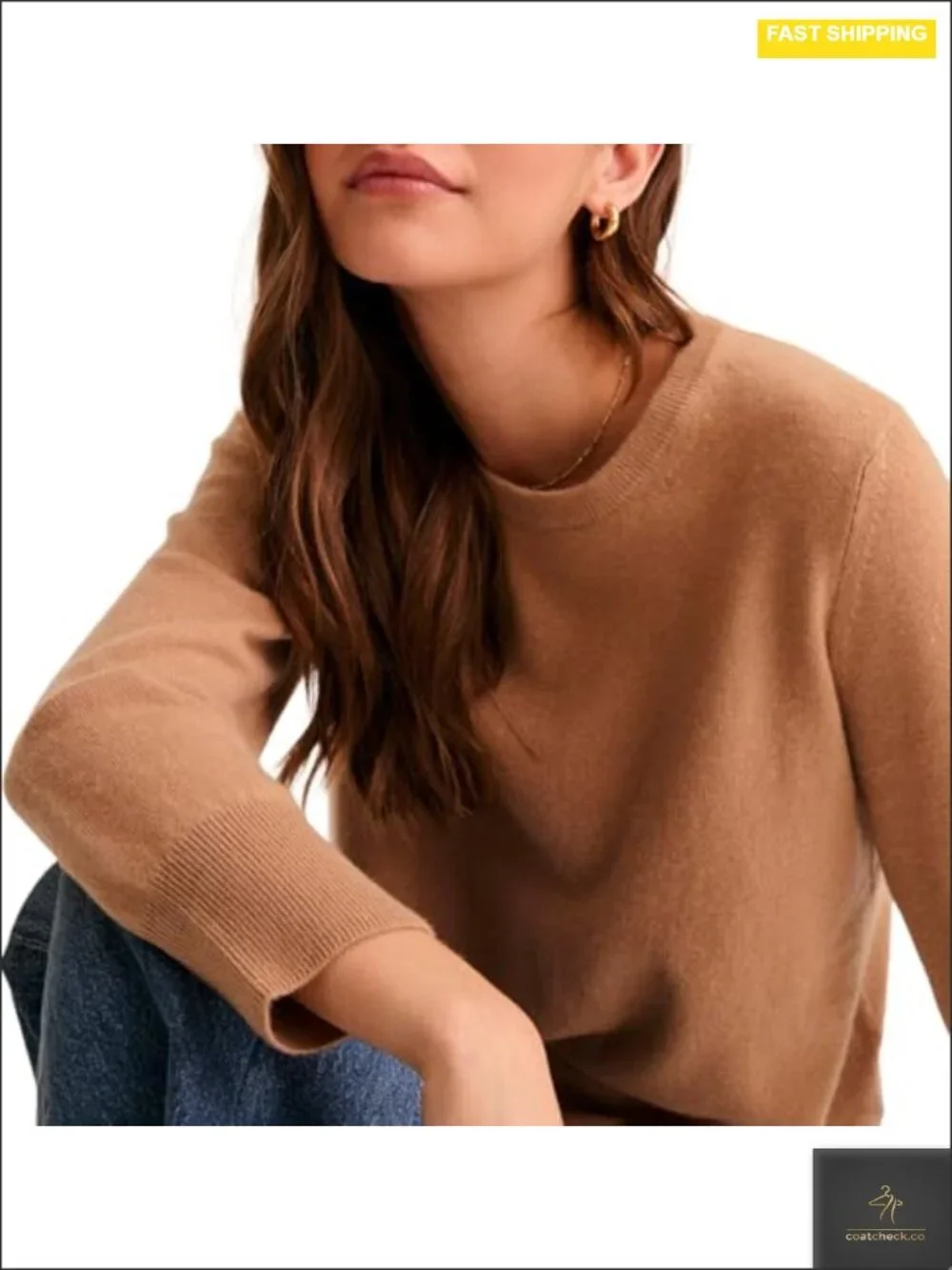 Pure Cashmere Crewneck Pullover Sweater - Lightweight Summer Layer